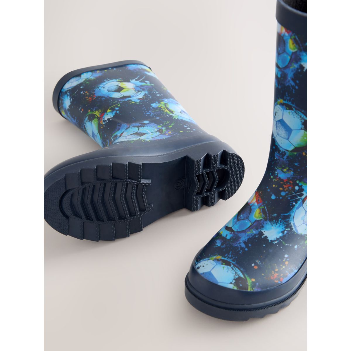 Bottes en caoutchouc bleu marine football, NEXT
