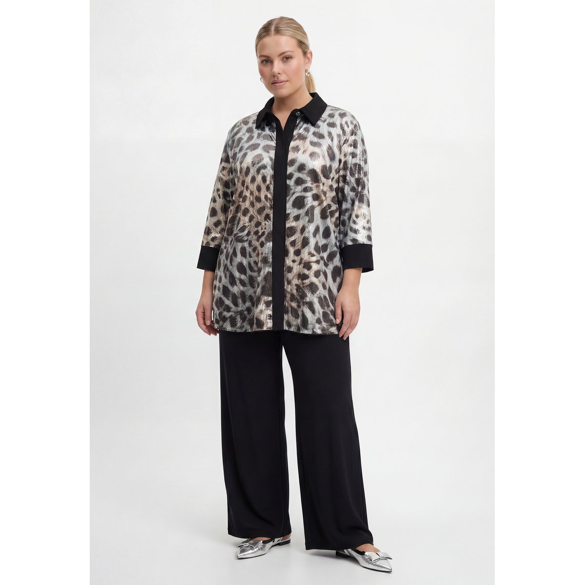 Chemise ornementée de sequins / à sequins noir, YOEK