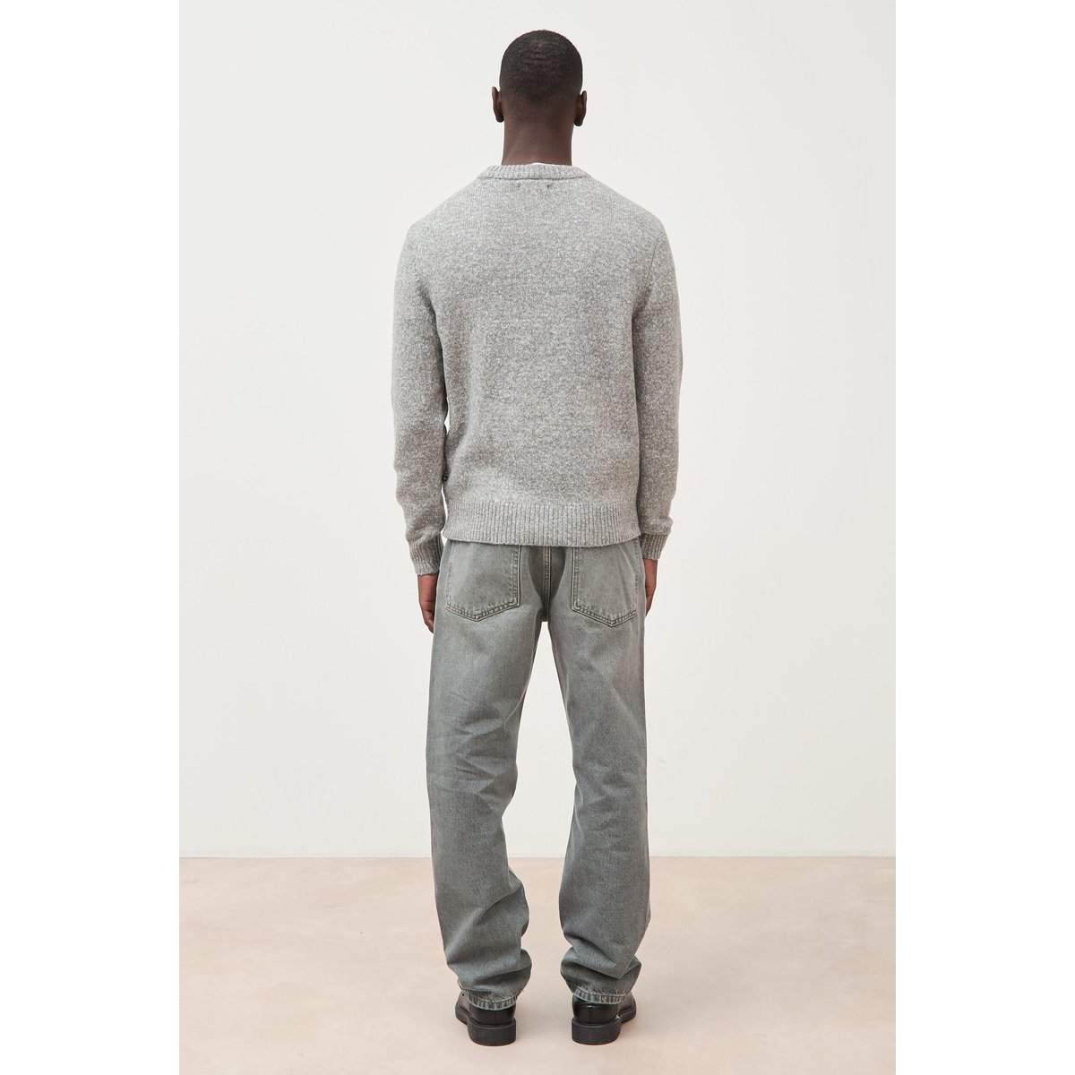 Pull droit tweed manches longues gris, BONOBO