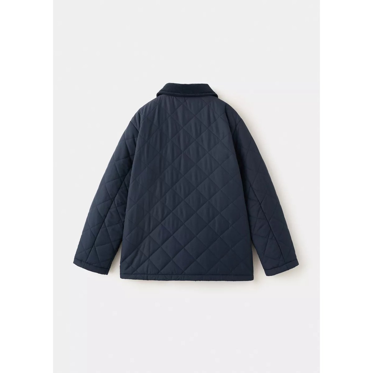 Quilted jacket with corduroy collar bleu marine, MANGO KIDS