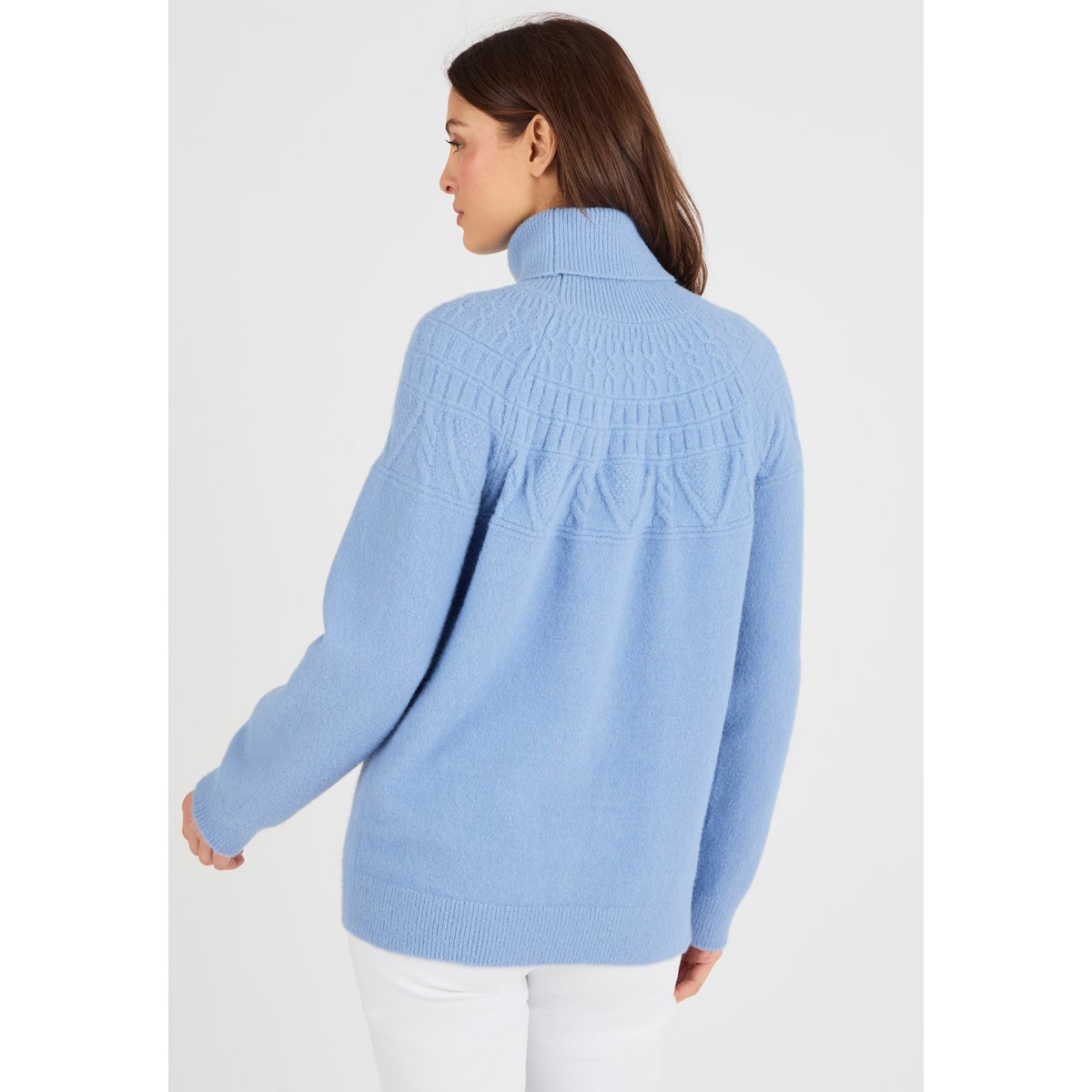Pull maille fantaisie Thermolactyl bleu, DAMART