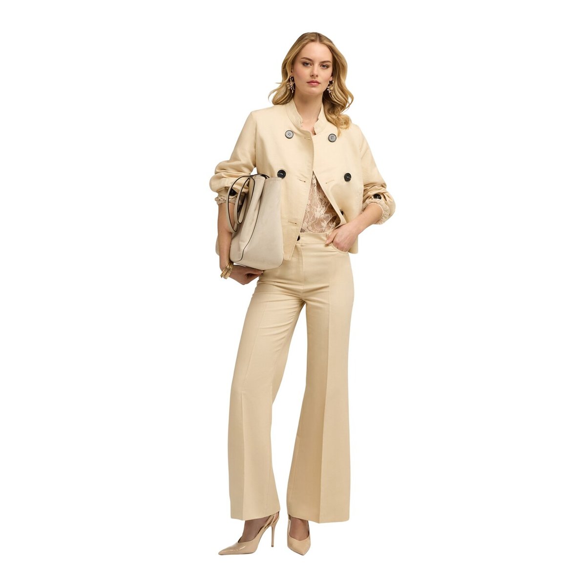 Pantalon évasé marron, MOTIVI