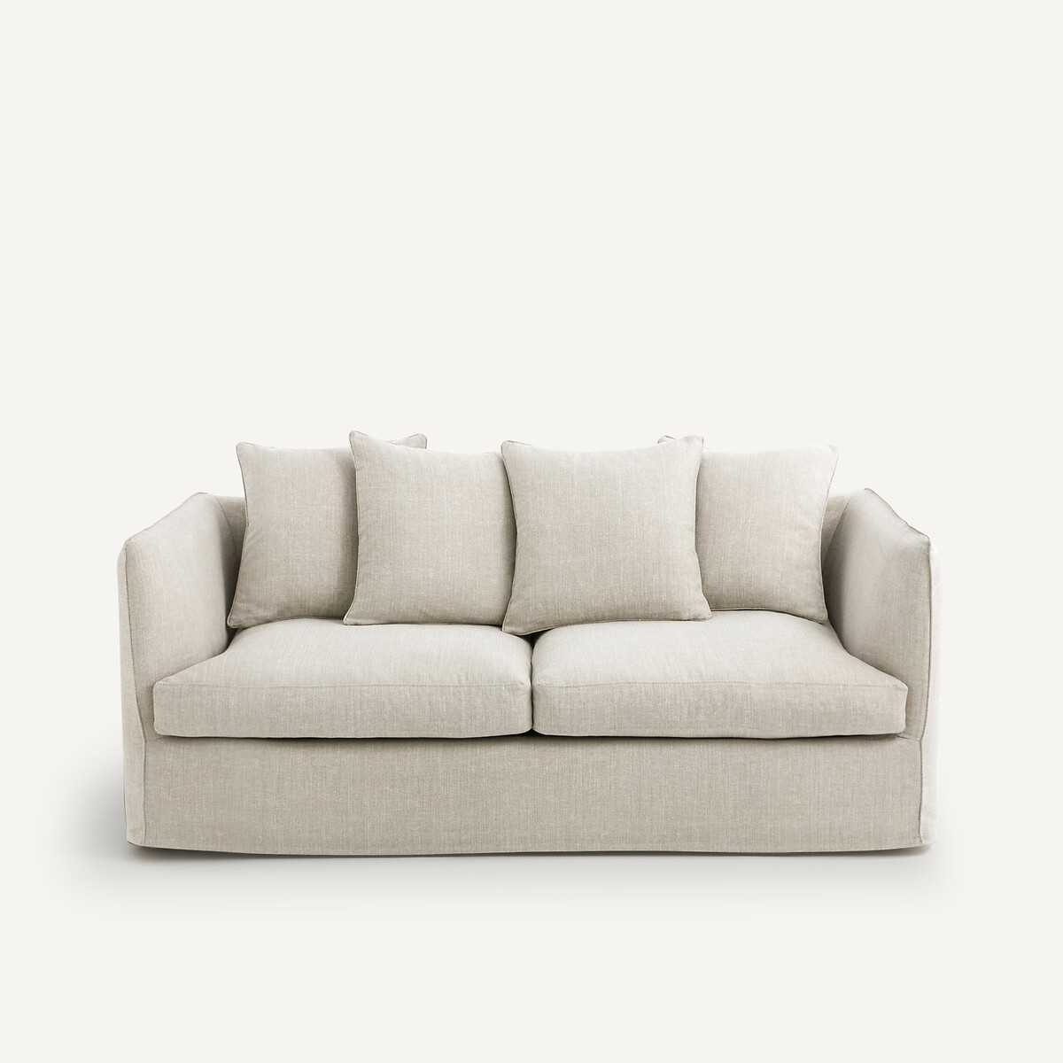 Sofá de 3, 4 o 5 plazas, de algodón y lino, Néo Chiquito beige              , AM.PM