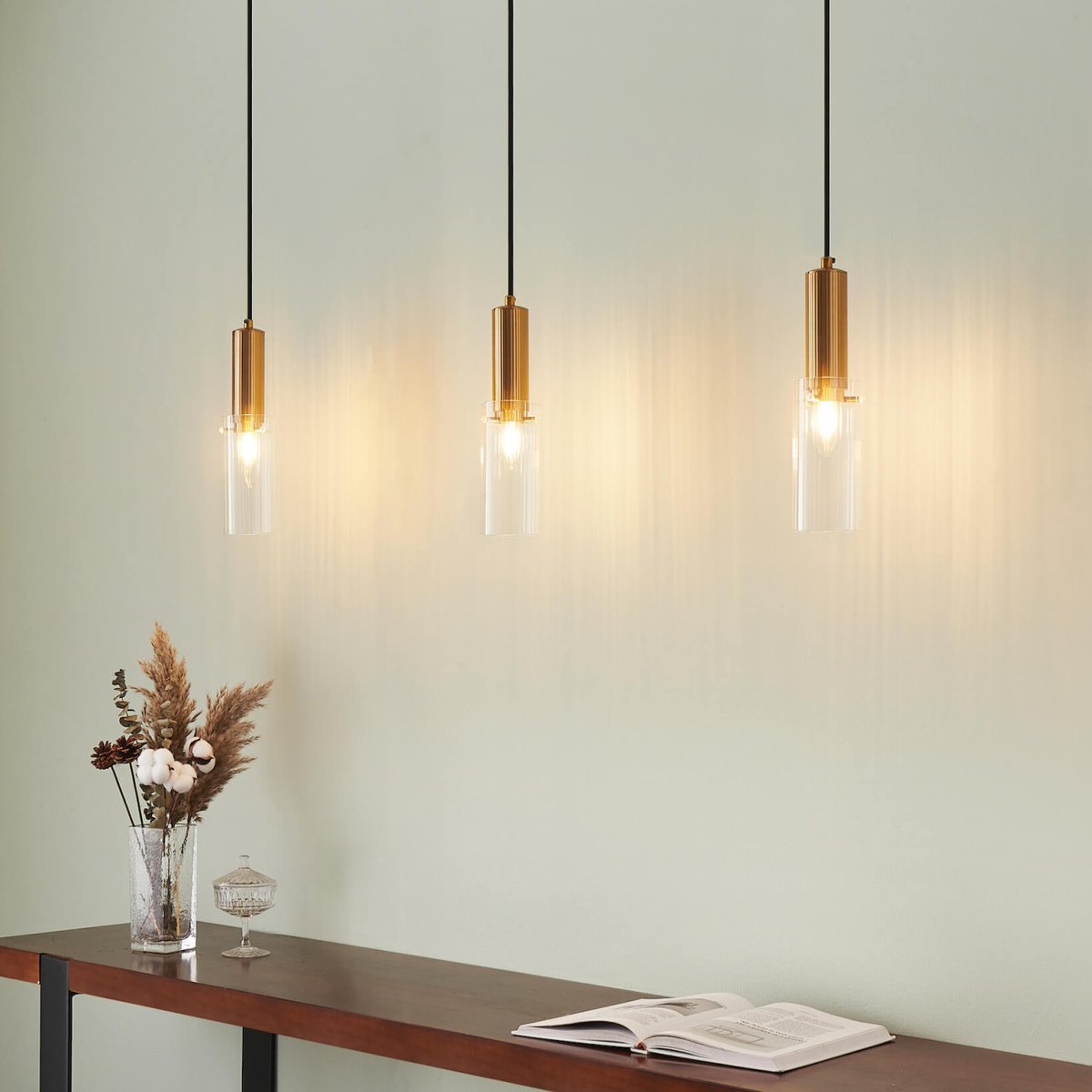 Suspension au Style Vintage – POGGIO transparent et doré, KOSILUM