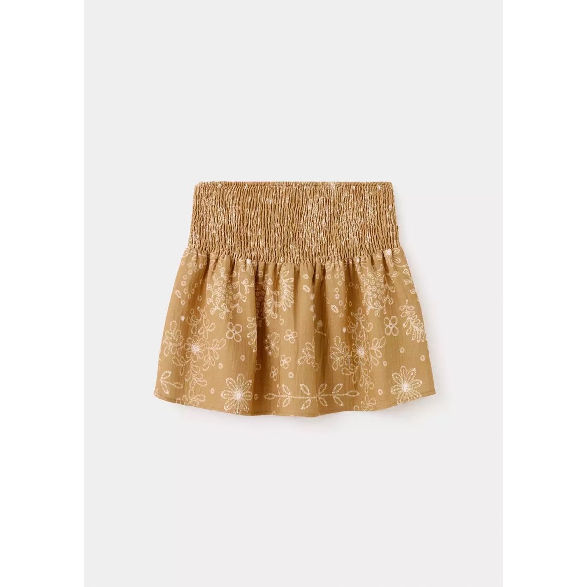 Jupe courte imprimée moutarde, MANGO KIDS