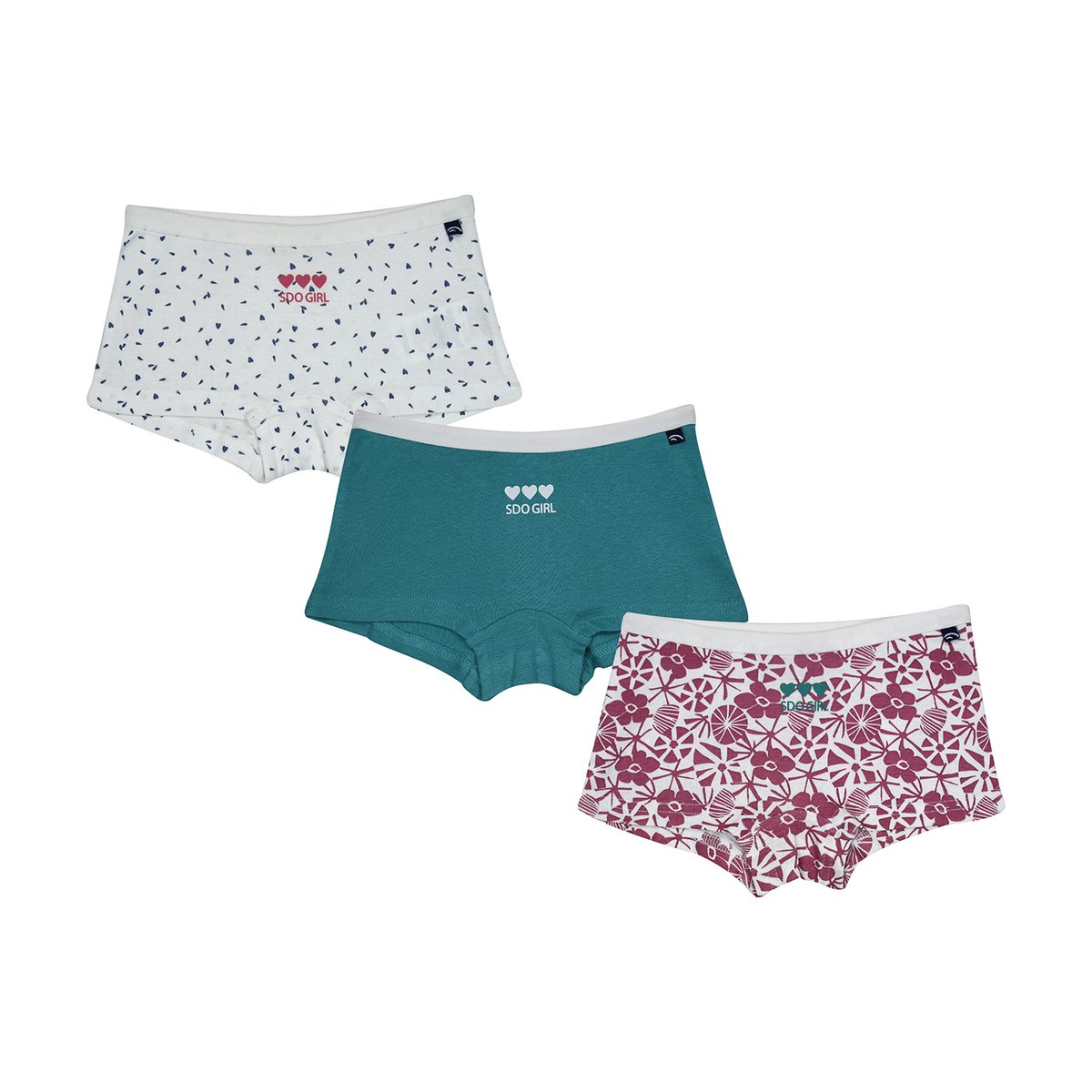 Lot de 3 shorties milana enfant blanc, SUCRE D'ORGE