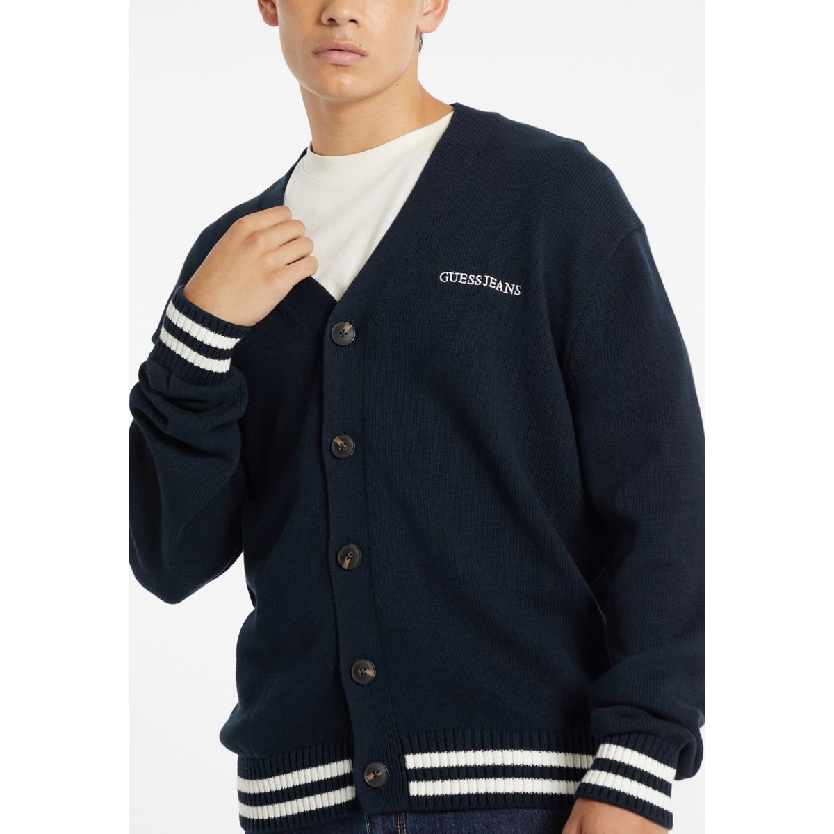 Cardigan Université Logo Brodé bleu, GUESS