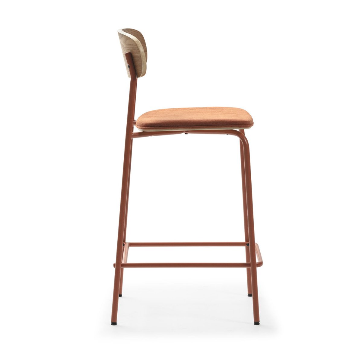 Lot de 2 chaises de bar en tissu et métal H66cm- ARNO rouille, DRAWER