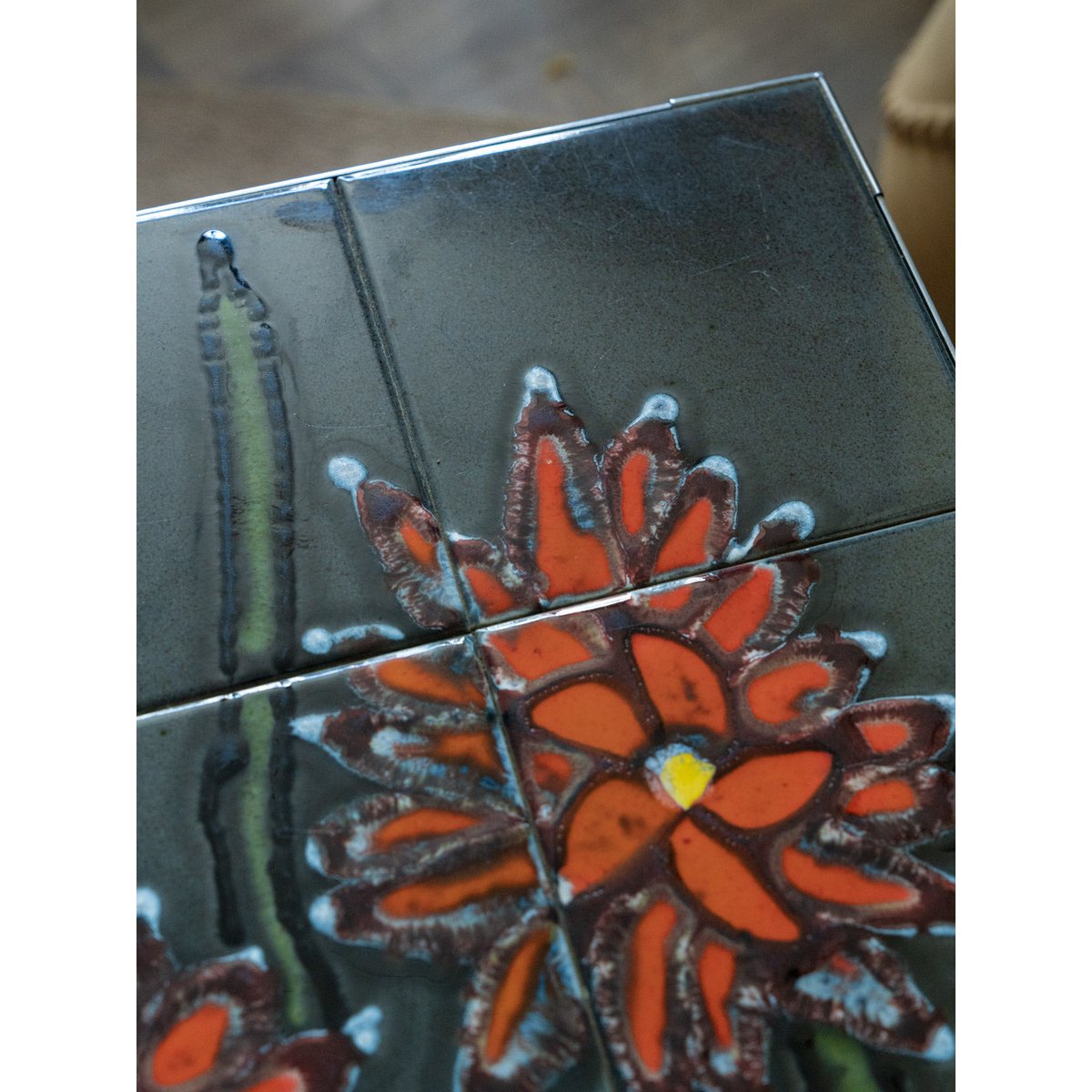 Table basse en céramique Donna N°1017 - Bon état gris, DEBONGOUT