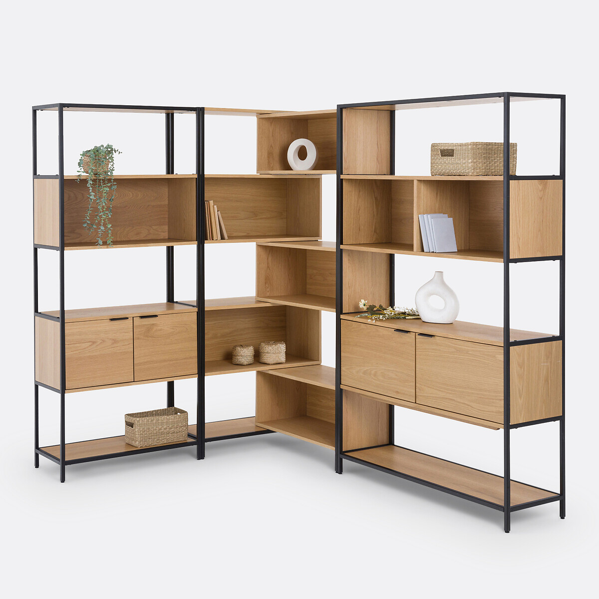 Bibliothèque modulable et extensible, en plaqué chêne, VOLGA naturel, LA REDOUTE INTERIEURS