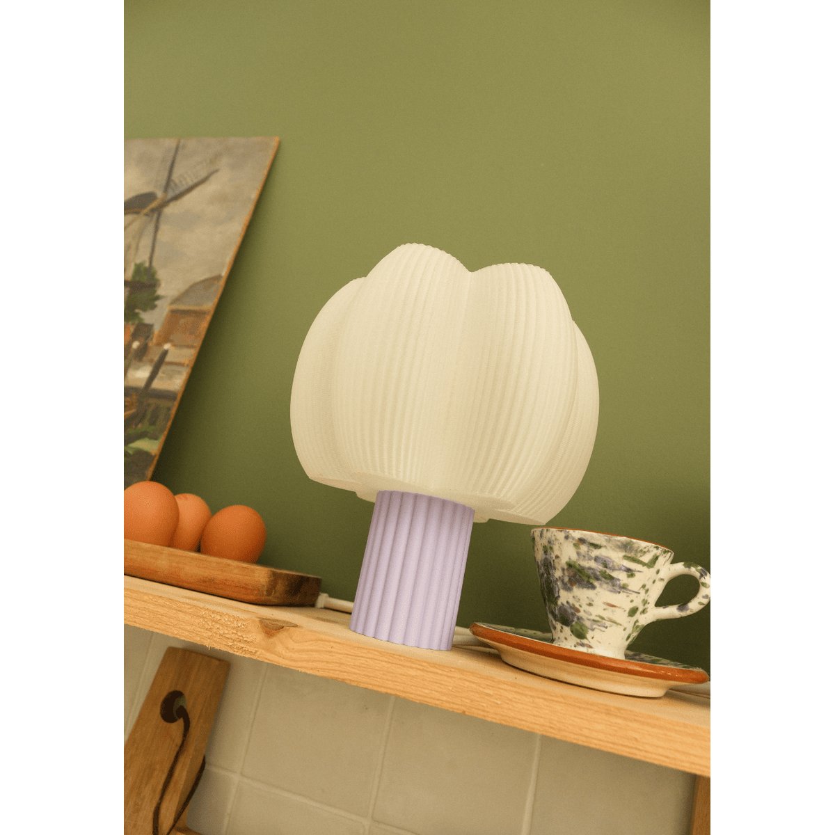 Lampe à poser FLUFFY lilas, BLEUU STUDIO