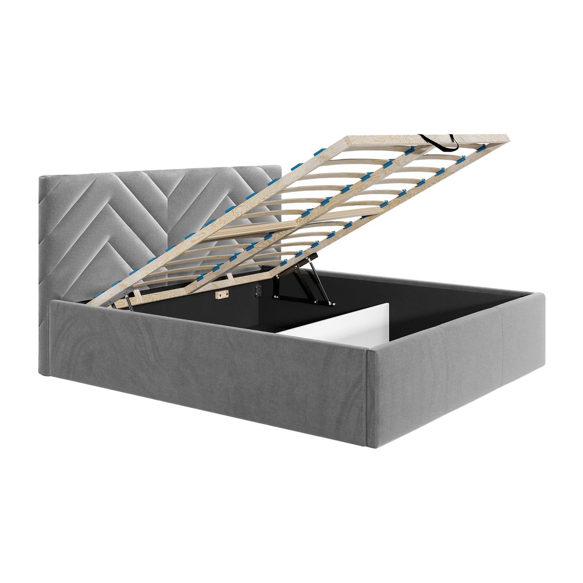 Lit coffre - SANTIAGO gris, BEST MOBILIER