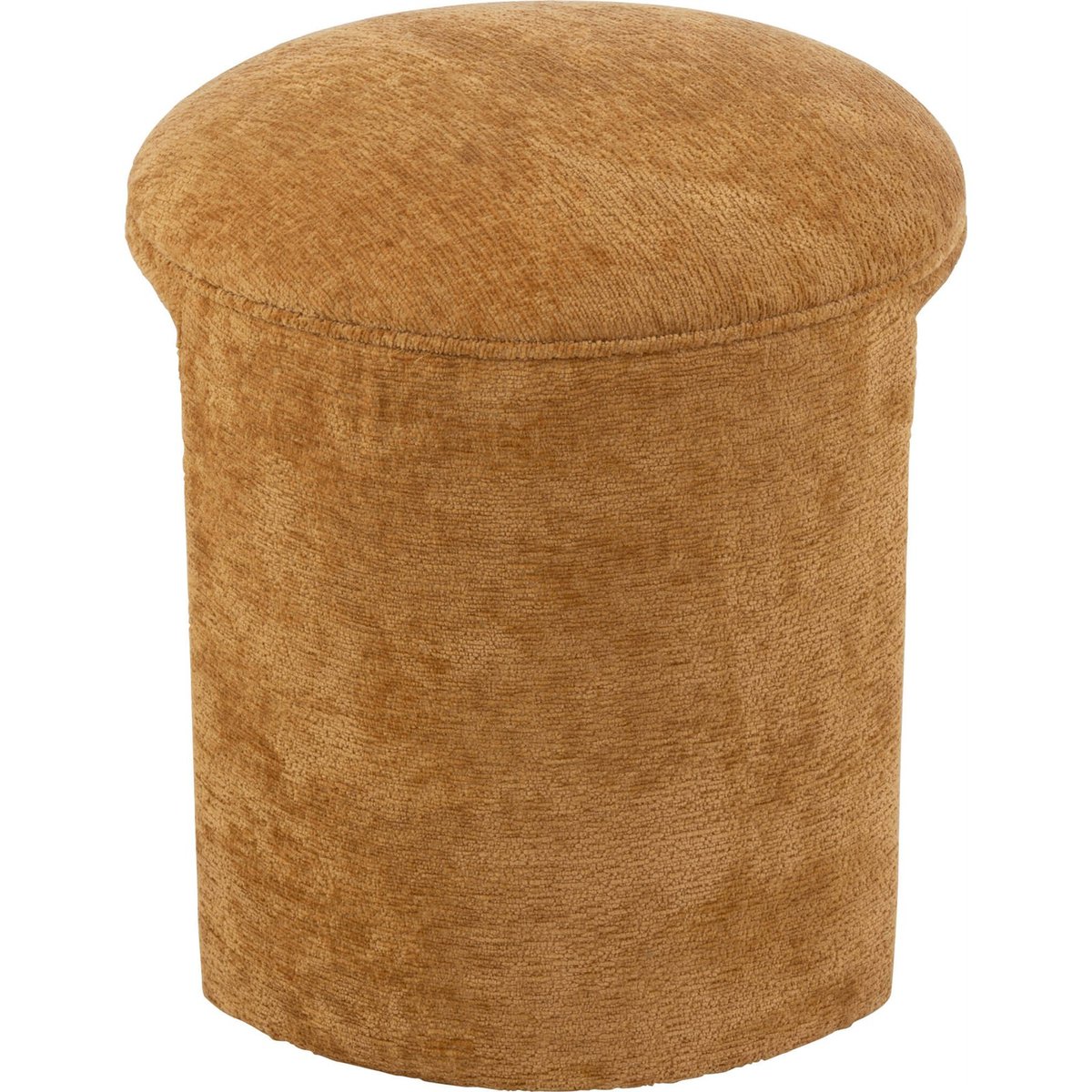 Tabouret rond en tissu ocre jaune chaleureux, RECOLLECTION