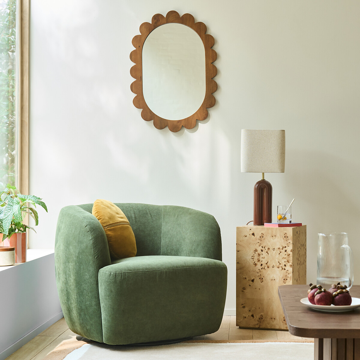 Miroir, manguier Fleora bois foncé, LA REDOUTE INTERIEURS