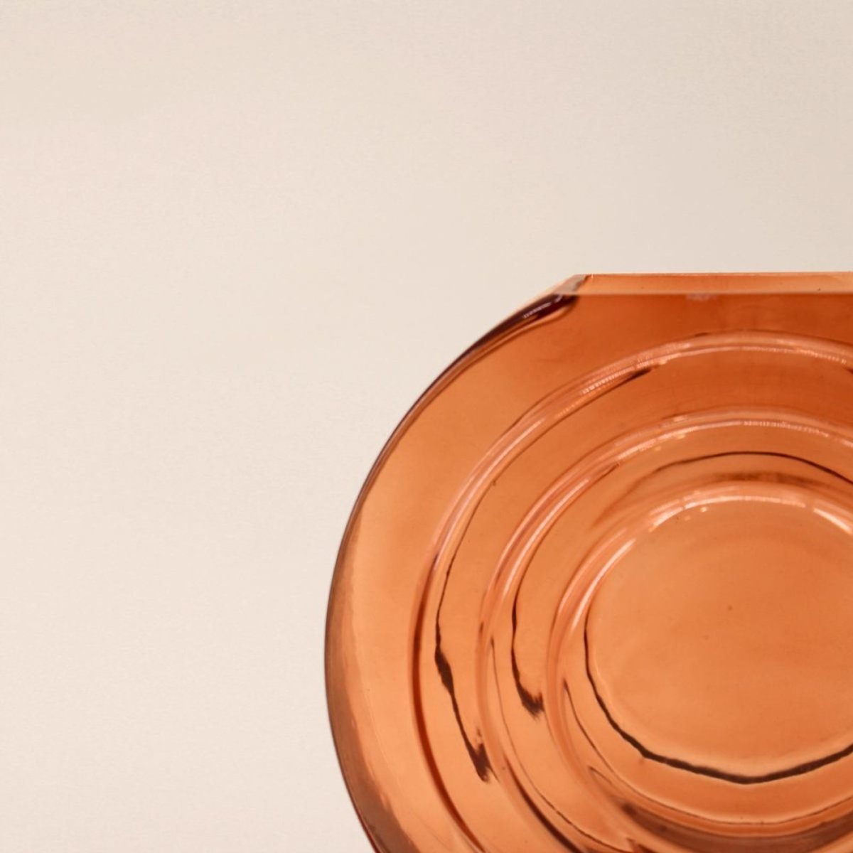 Vase verre vintage géométrique, H19cm marron, ORNAMI