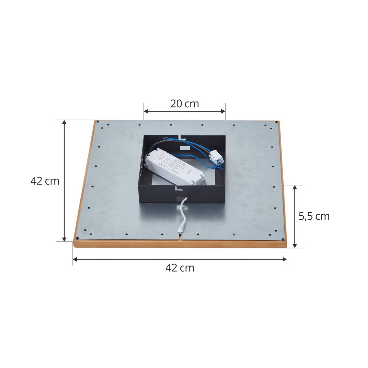 Plafonnier en bois traditionnelLED, Joren bois clair, blanc, LUCANDE