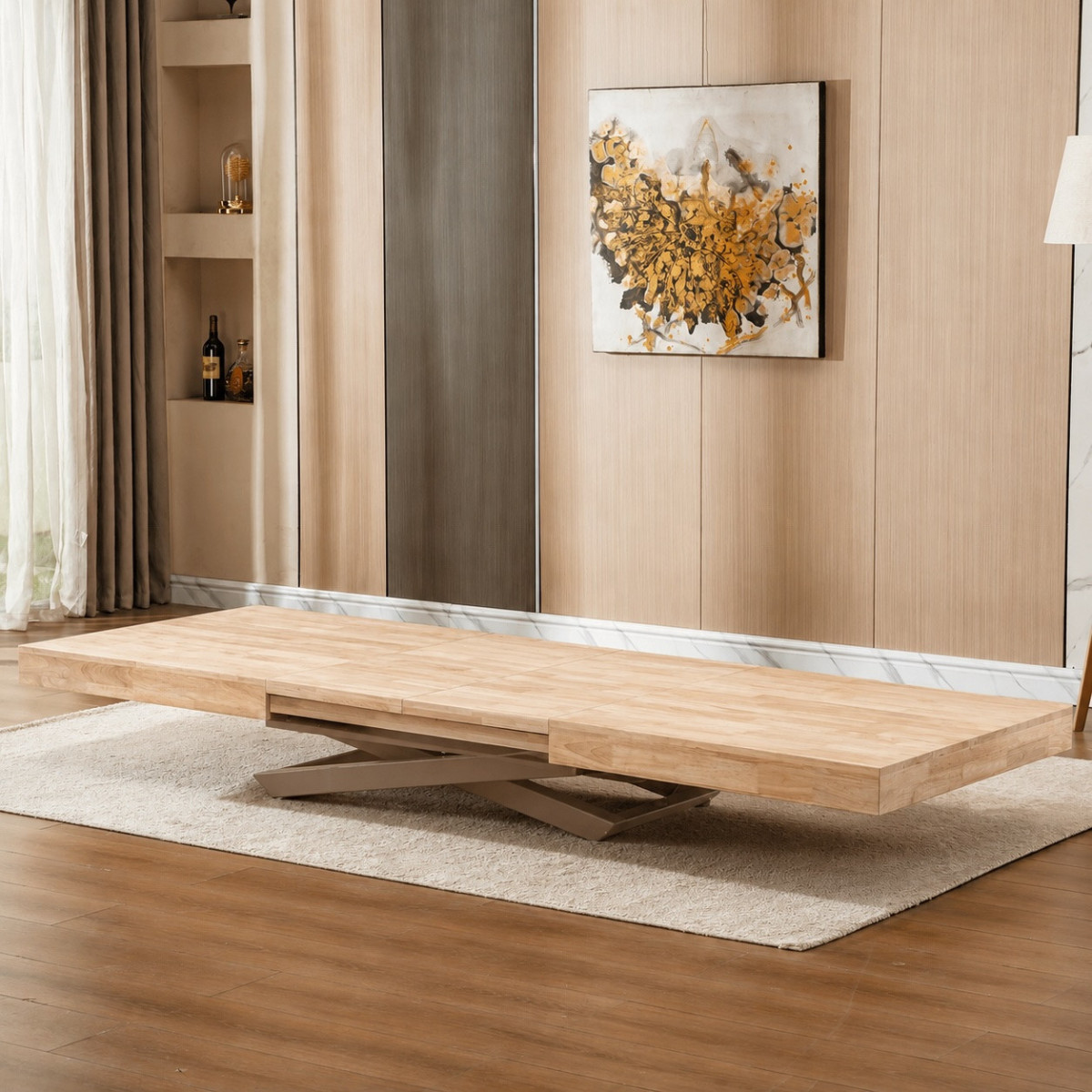 Table basse extensible en bois - ALBA taupe, MATHI DESIGN