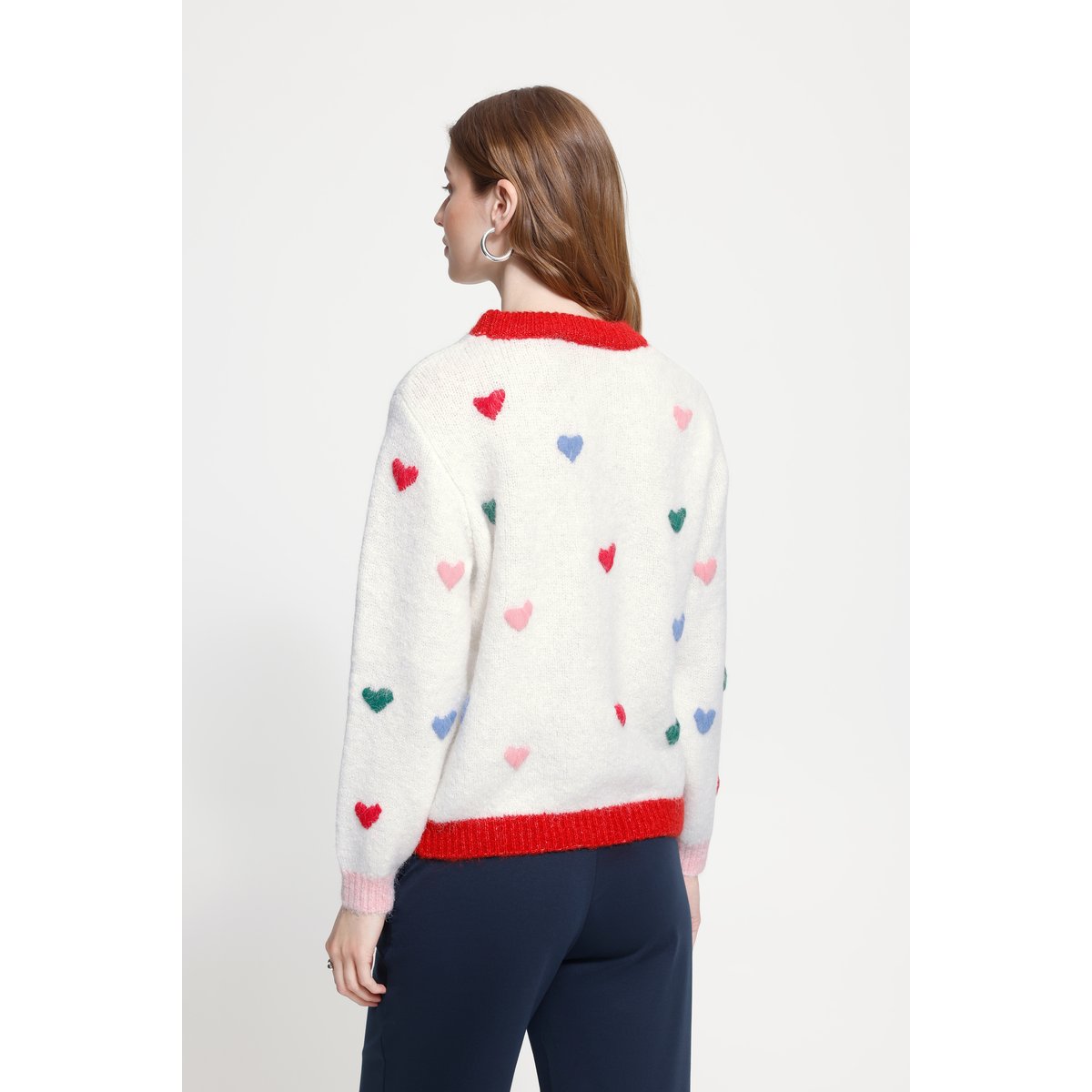 Á manches longues blanc cloud dancer w hearts, ICHI