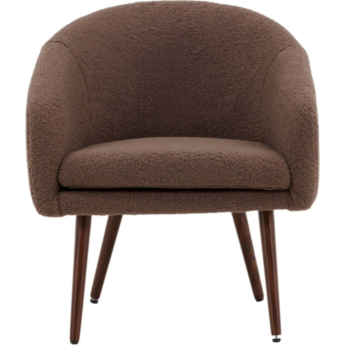 Fauteuil bouclette collection GLITENS marron bouclette et effet noyer, RECOLLECTION