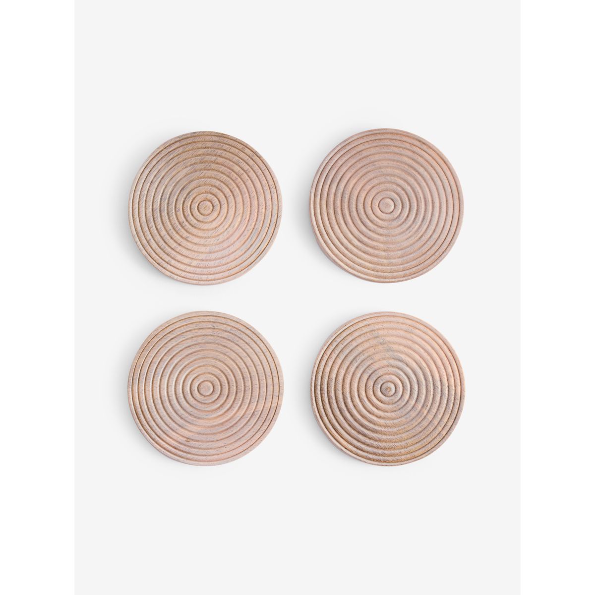 Sous-verre en bois gravé bronx, lot de 4 blanchiment à la chaux, NEXT