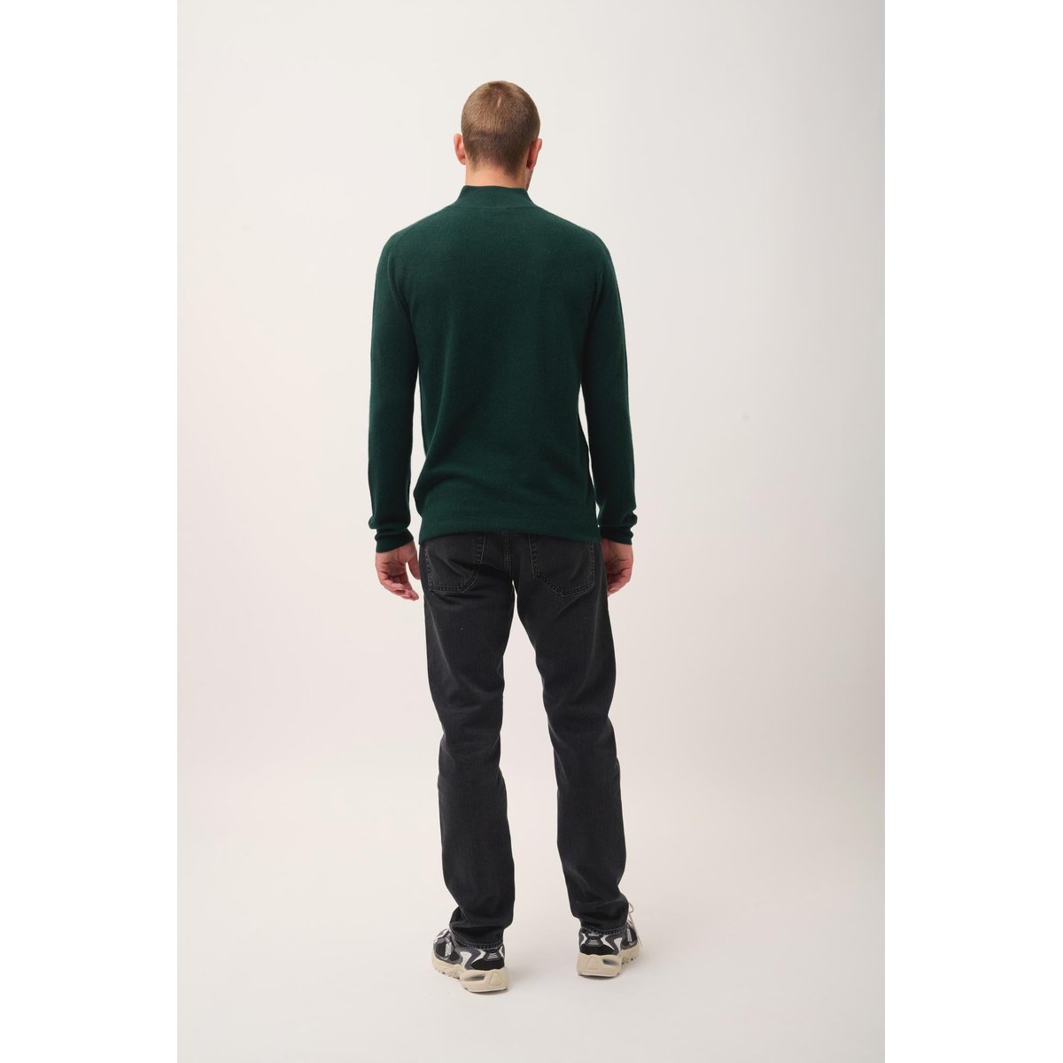 Pull Camionneur Cyprès Bradley vert foncé, JUST CASHMERE