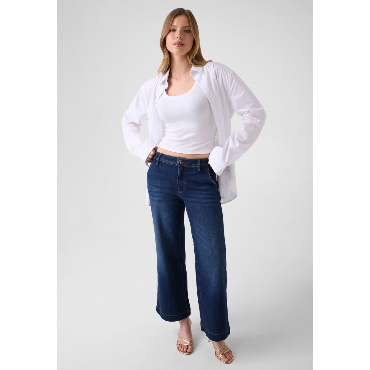 Jean Zoya Wide Leg bleu foncé, GUESS
