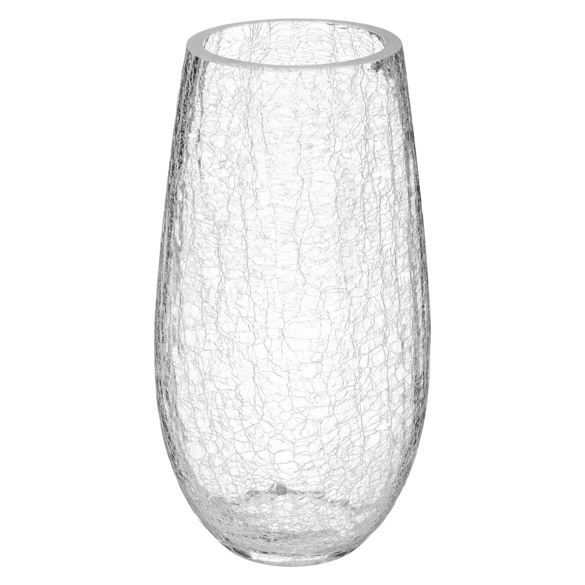 Vase bombé craquelé en verre transparent, ATMOSPHERA