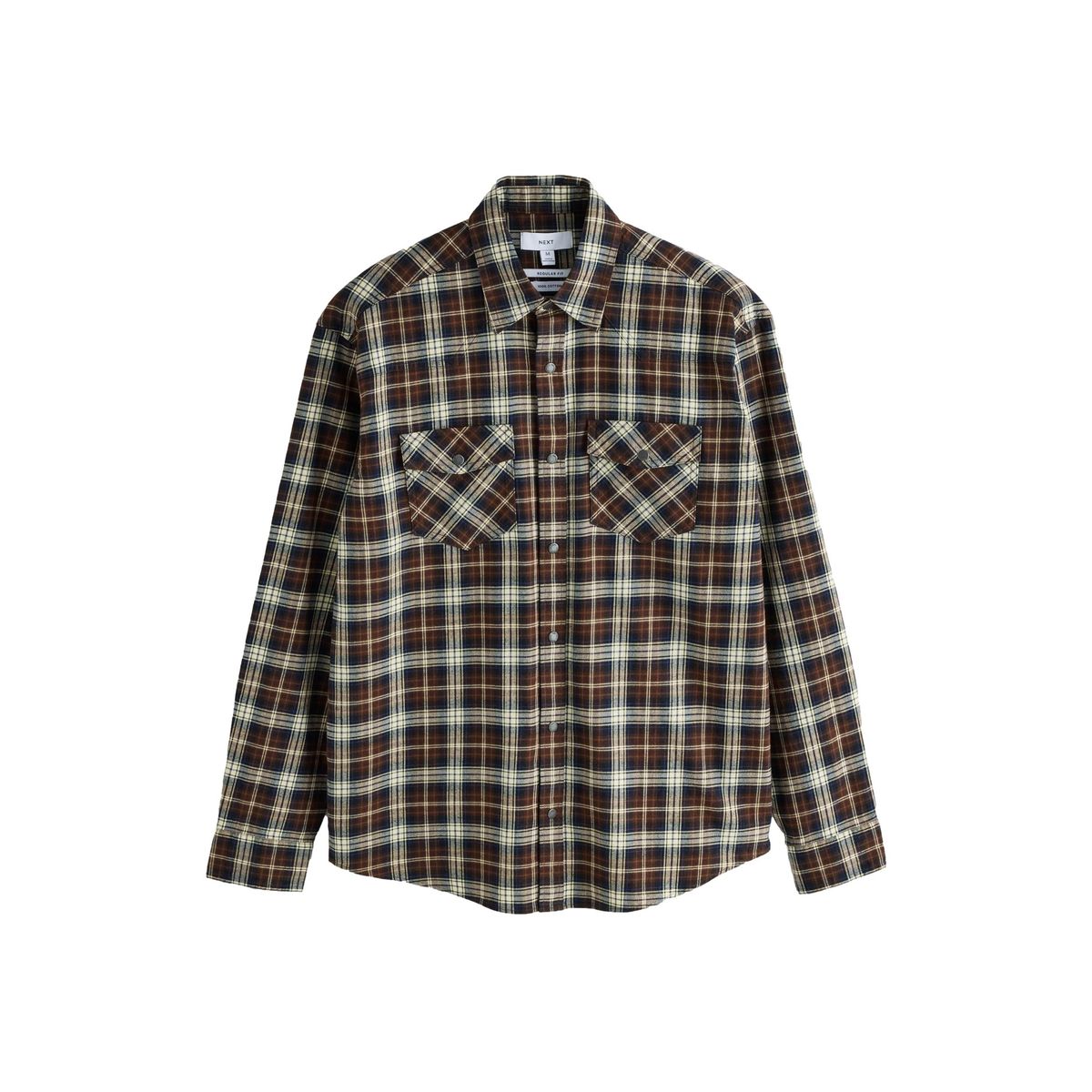 Chemise style western à carreaux marron chocolat, NEXT