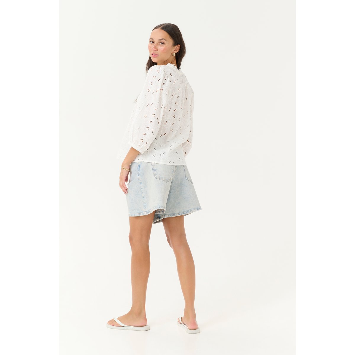 Blouse with long sleeve blanc chalk, KAFFE