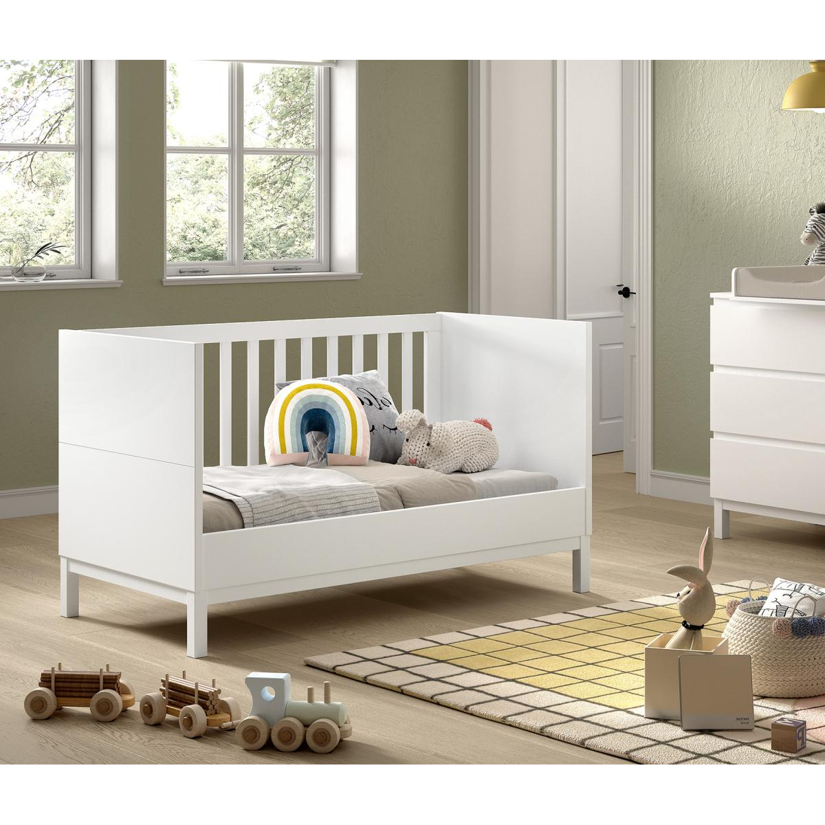 Lit Bébé/Junior eva 70x140 blanc couleur unique, VIPACK