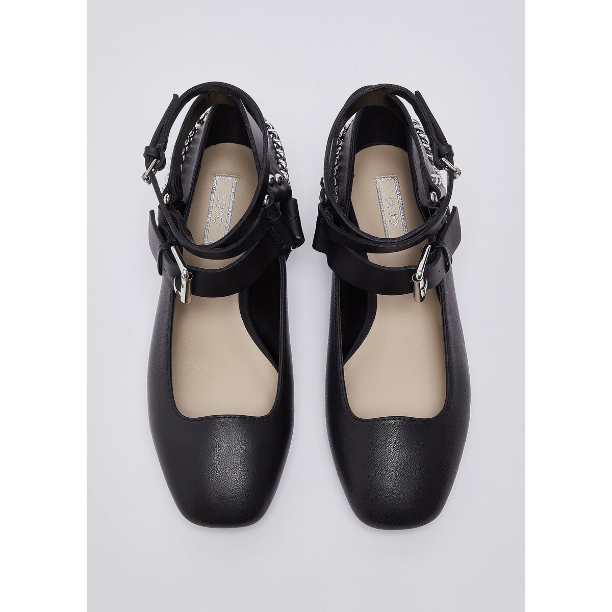 Ballerines en cuir noir, LIU JO