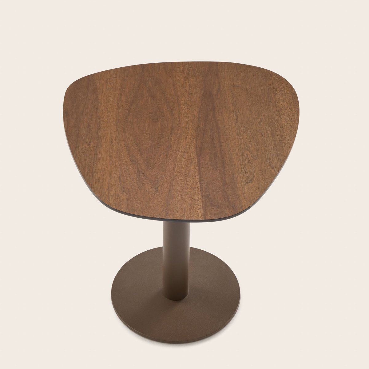 Table D'Appoint plateau noyer et Piètement métal bronze ISMERIA noyer et bronze, MADURA