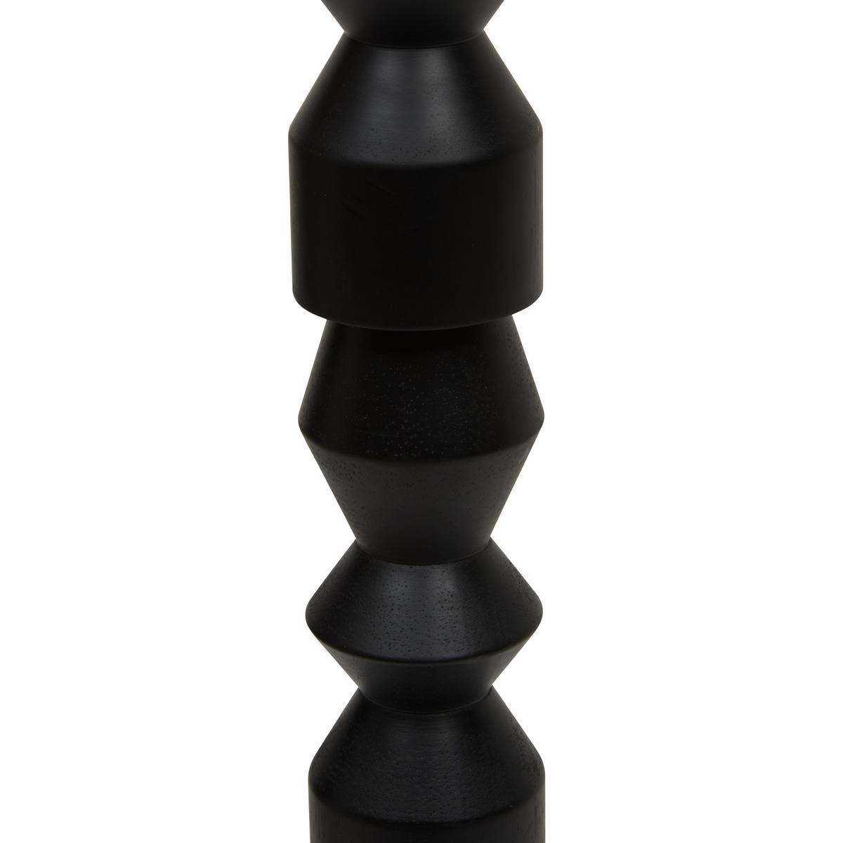 Lampadaire cylindrique en hévéa YULIA noir, ATMOSPHERA