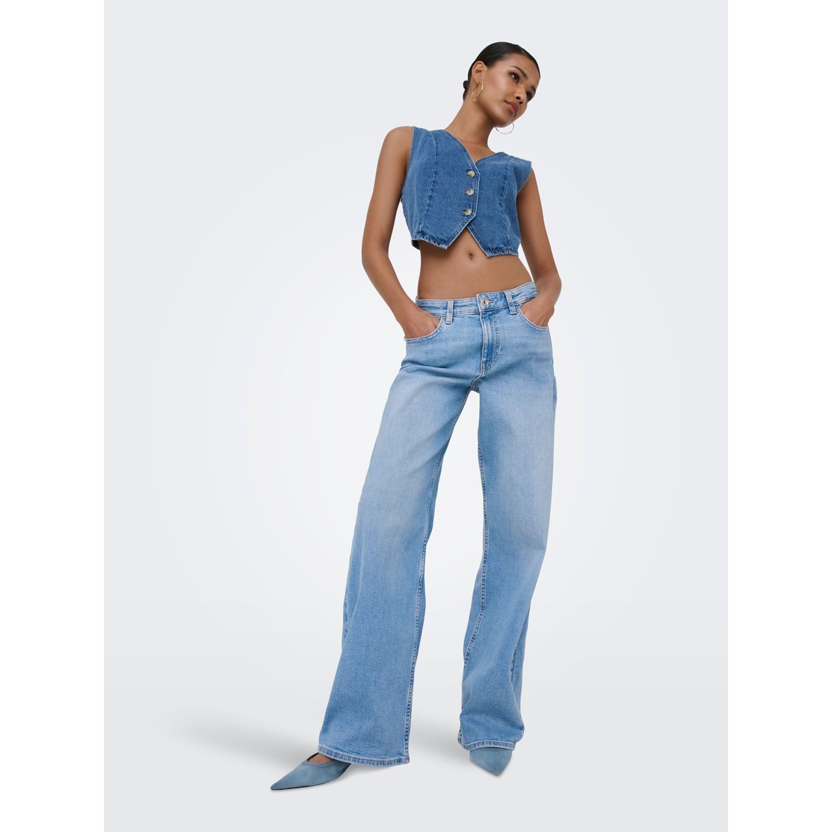 Jean À Jambe Large light blue denim, ONLY