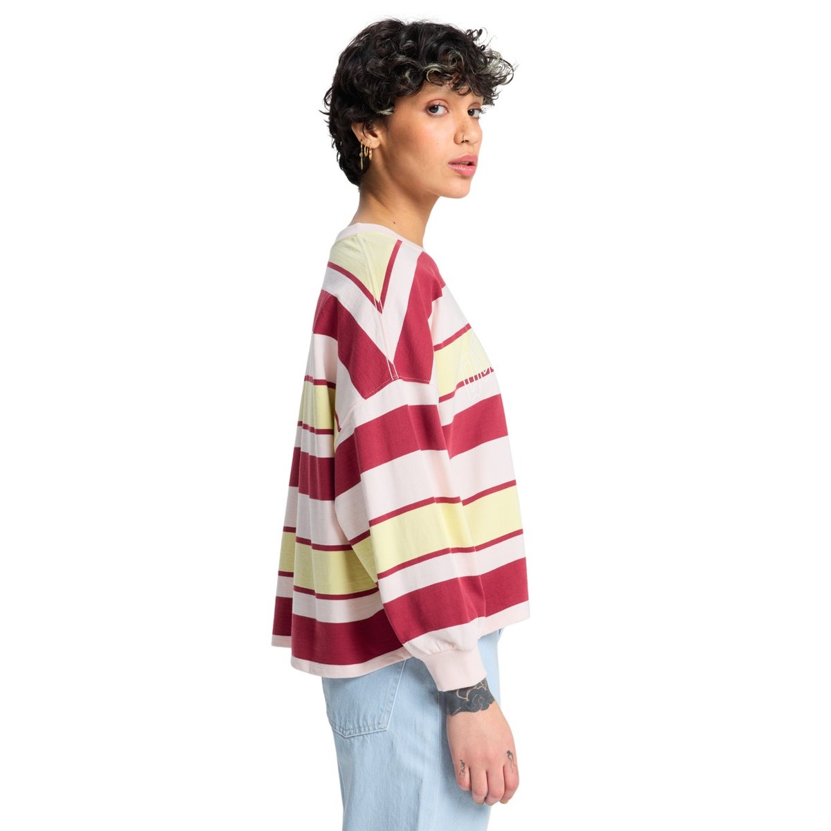 Sweat BRIGHT rouge burnt russet stripes qsw, QUIKSILVER