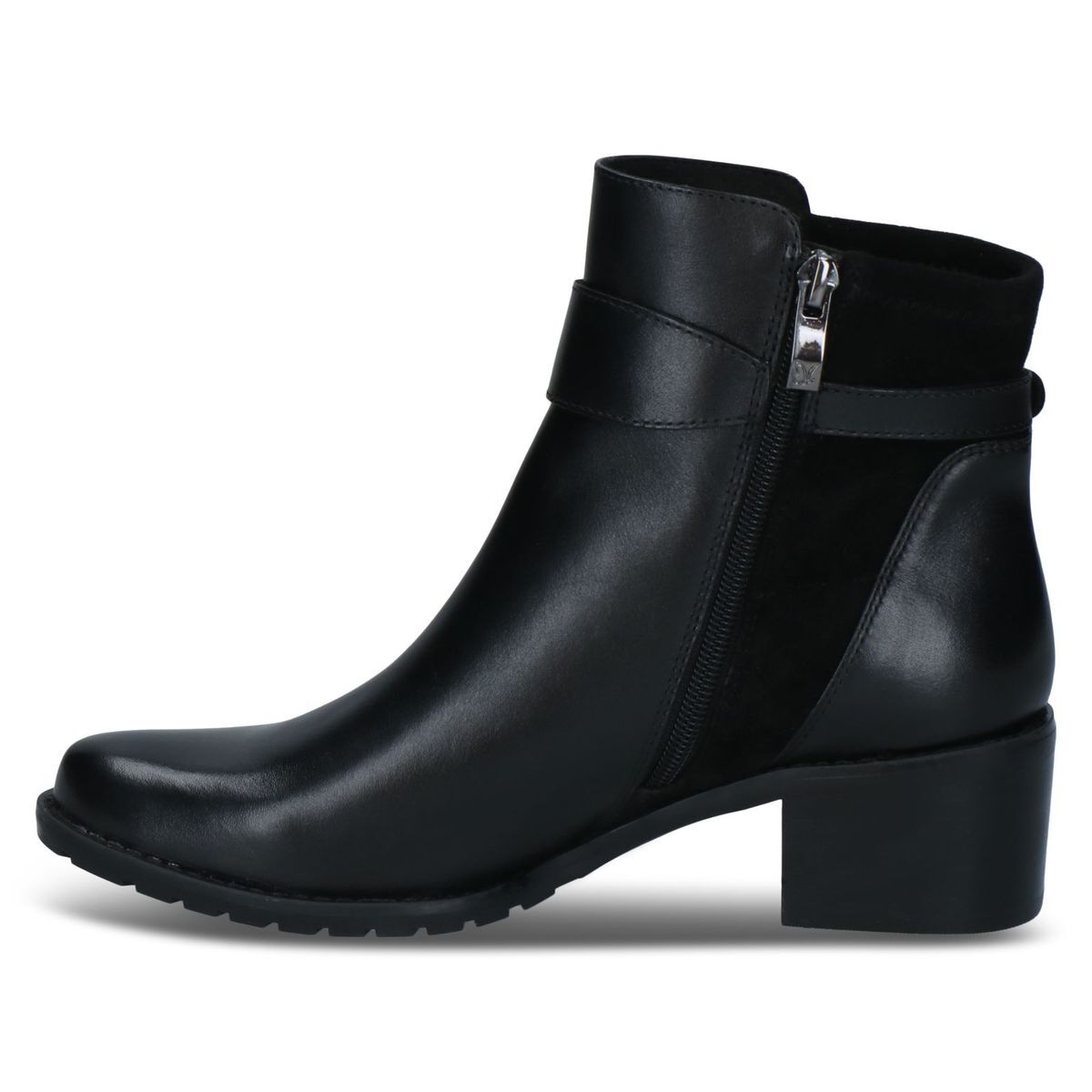 Bottine talon bloc noir zèbre, CAPRICE
