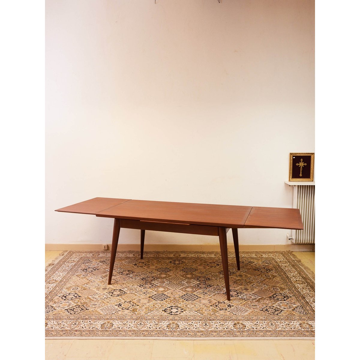 Table à manger scandinave en bois Karla N°1259 - Bon état bois foncé, DEBONGOUT