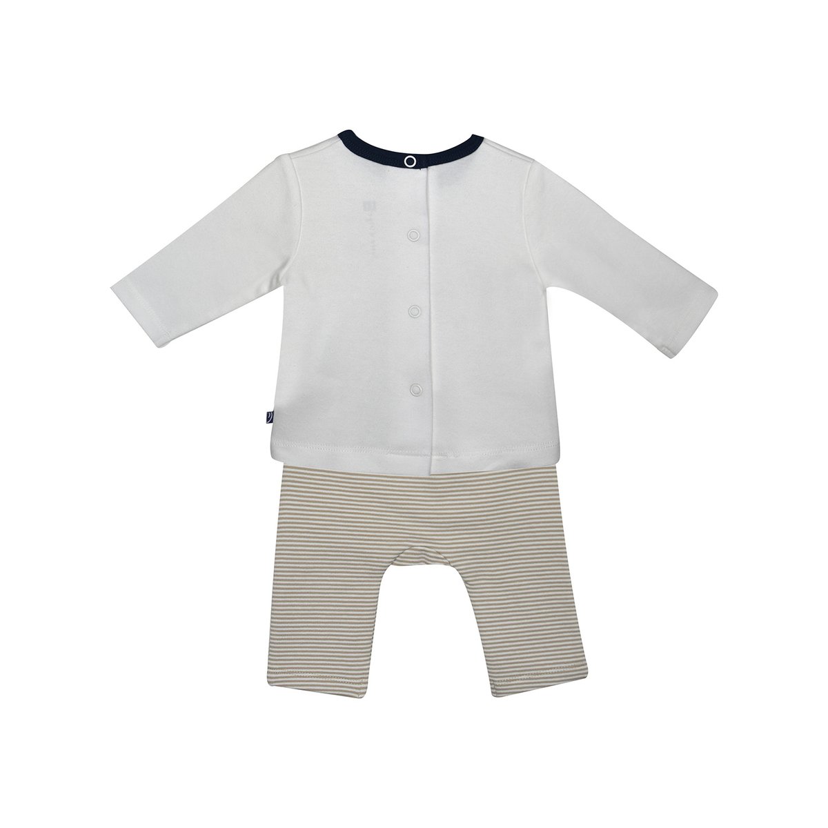 Tee shirt + pantalon naissance franklin beige, SUCRE D'ORGE