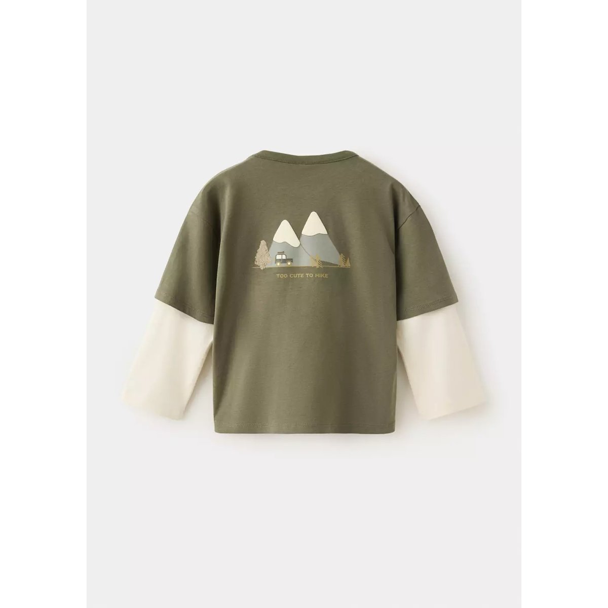 T-shirt double brodé vert foncé, MANGO BABY