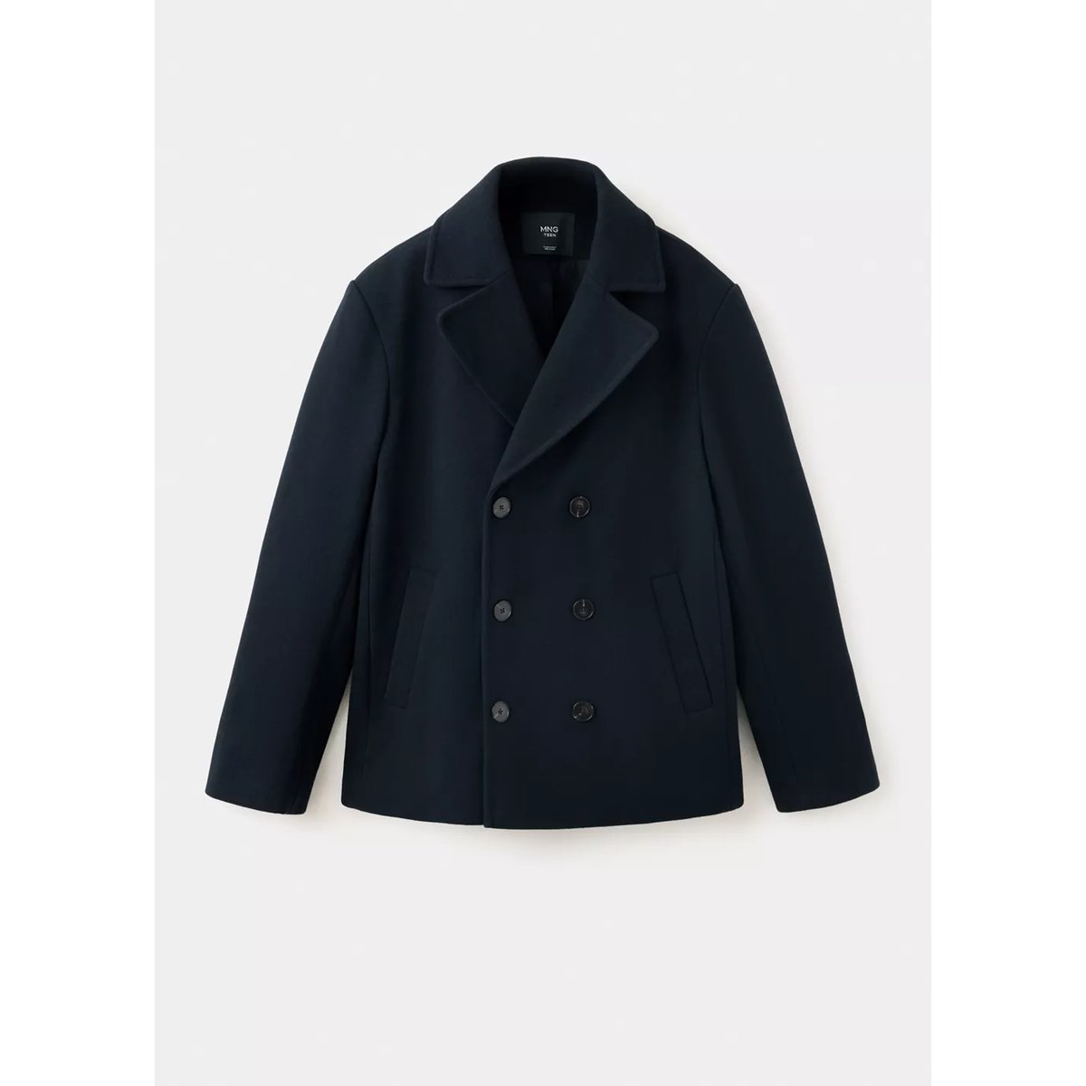 Manteau à double boutonnage croisé bleu marine, MANGO TEEN