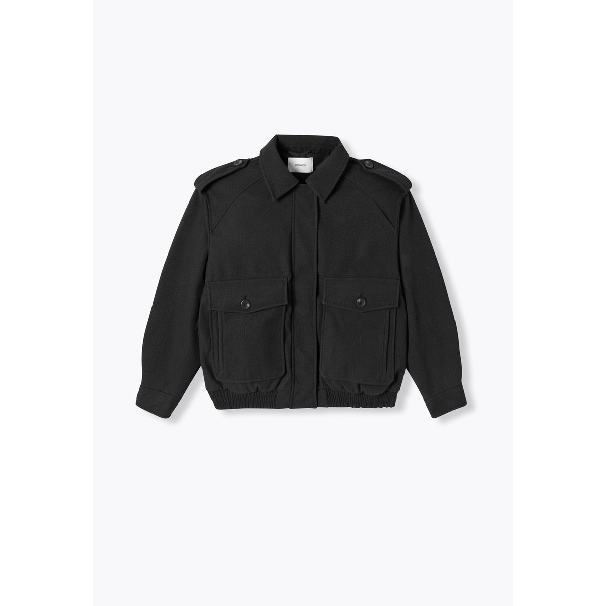 Blouson simili effet grainé noir, PROMOD