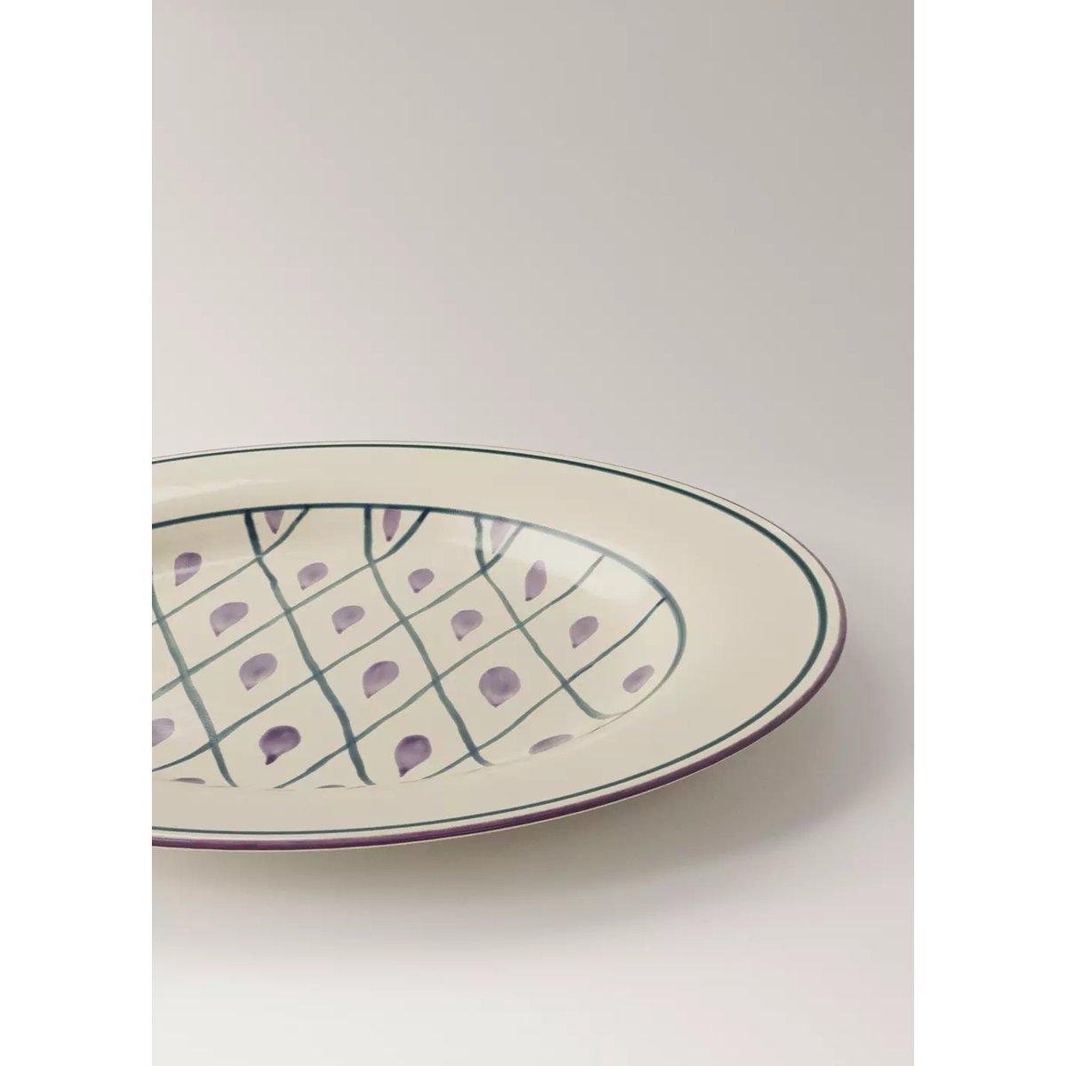 Assiette plate en gouttes décoratives bleu pétrole, MANGO HOME