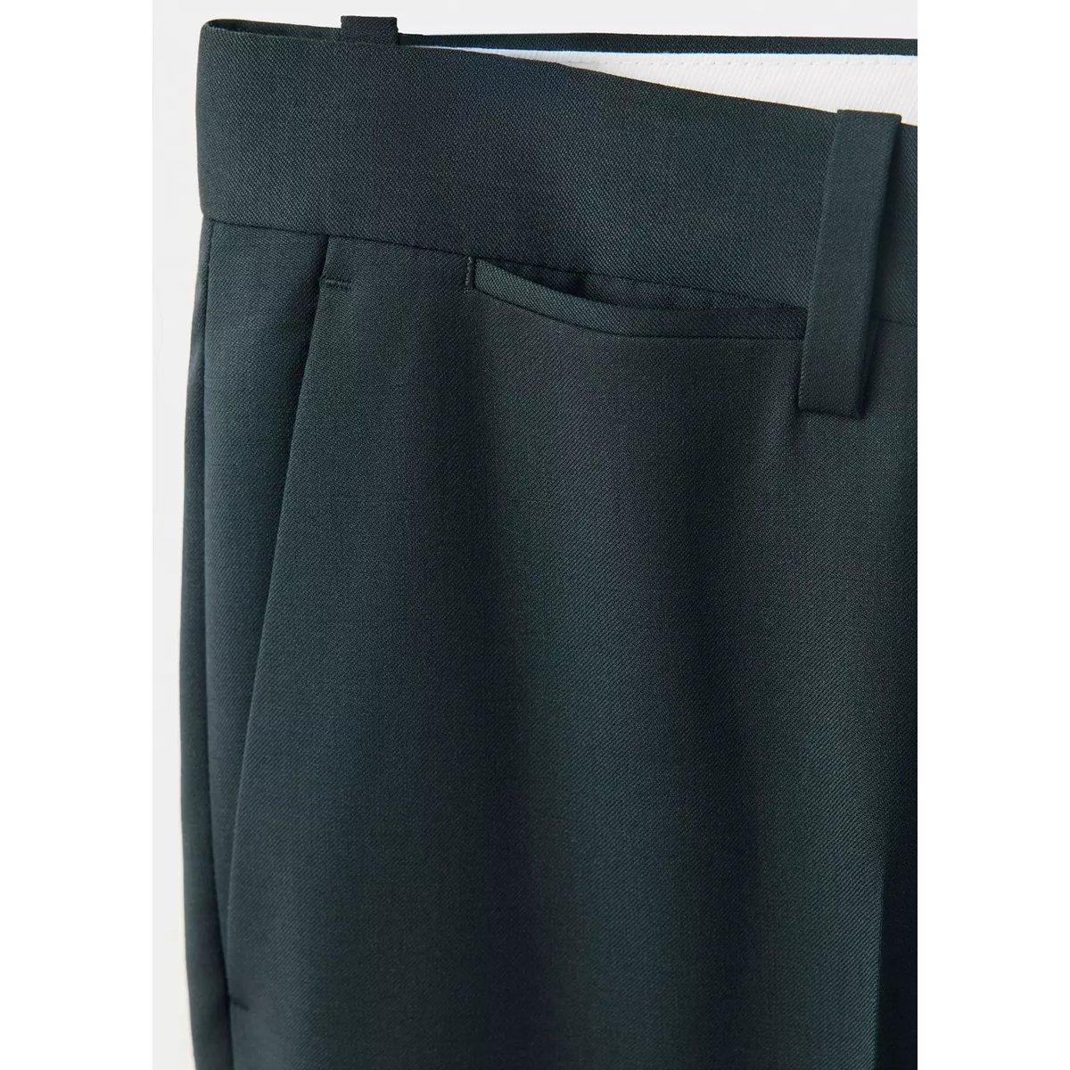 Pantalon costume Turín 100 % laine vert foncé, MANGO MAN