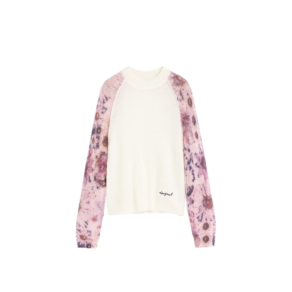 Pull à manches imprimées beige, DESIGUAL