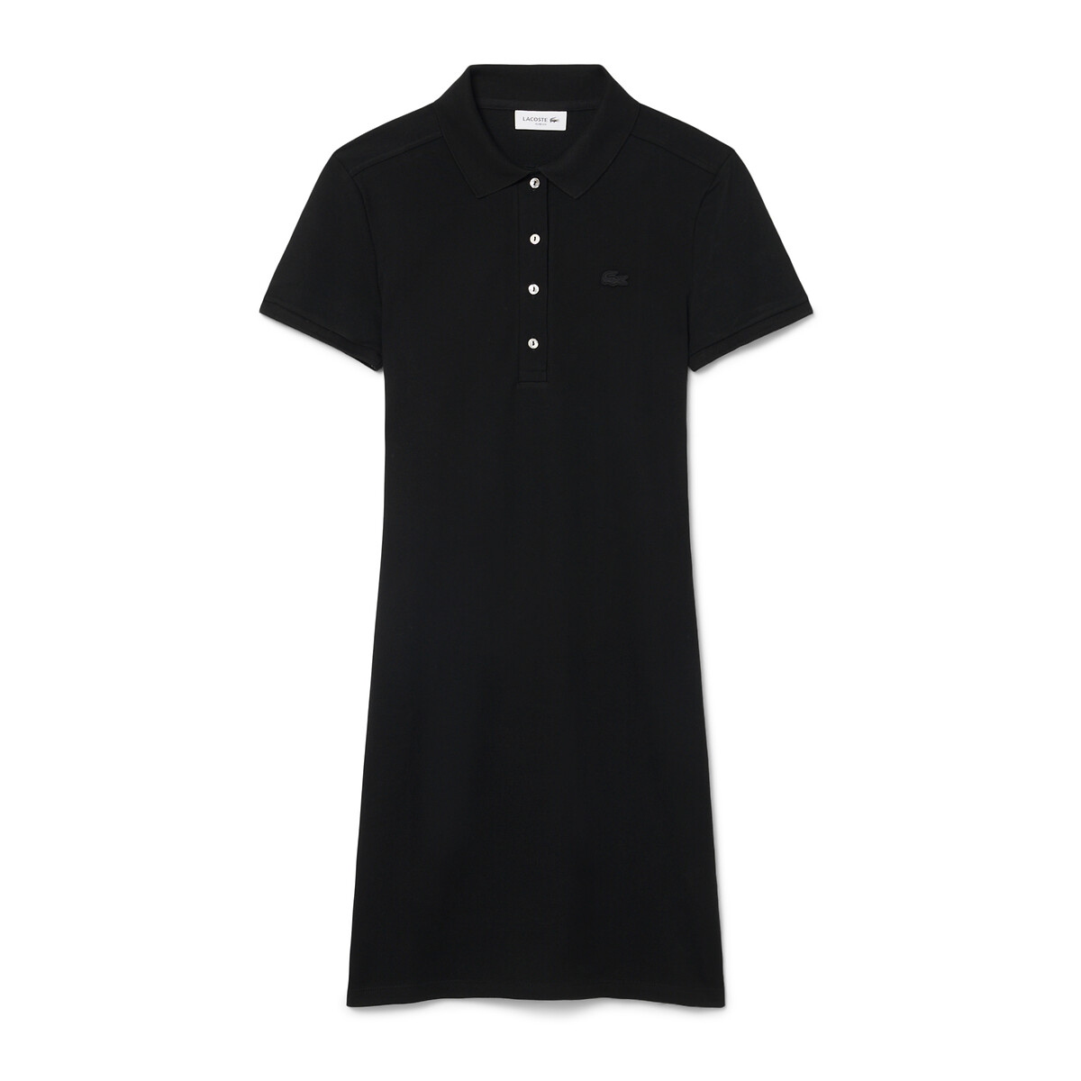 Vestido direito e curto, mangas curtas preto , LACOSTE