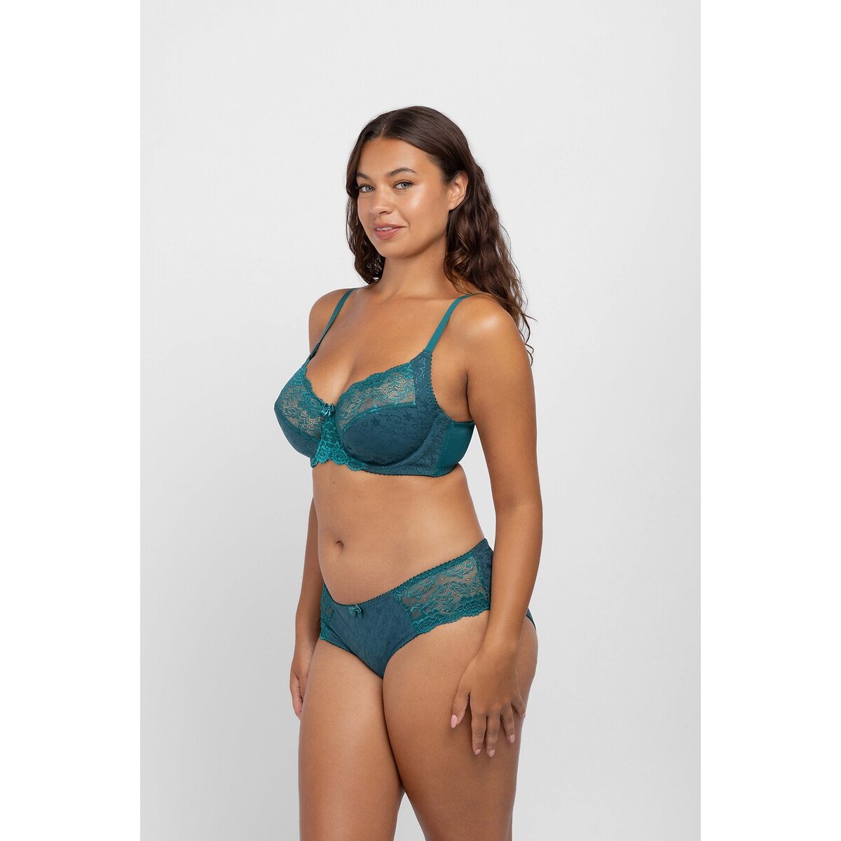 Reggiseno contenitivo senza coppe imbottite verde, DORINA