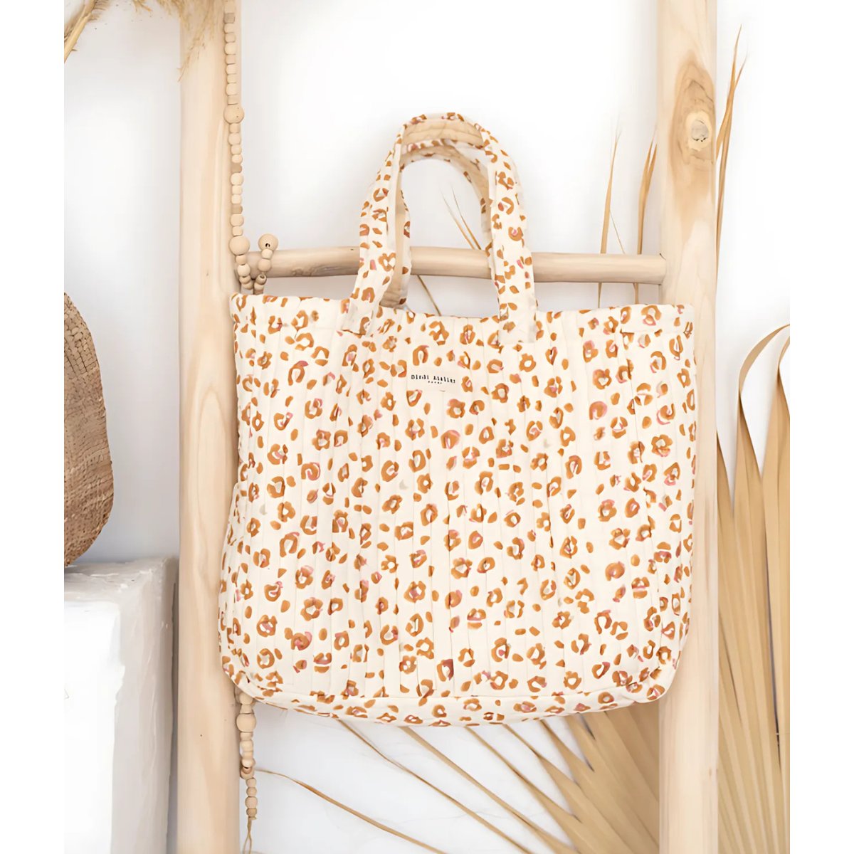 Sac cabas en coton matelassé Bengal Blush beige lana, BINDI ATELIER
