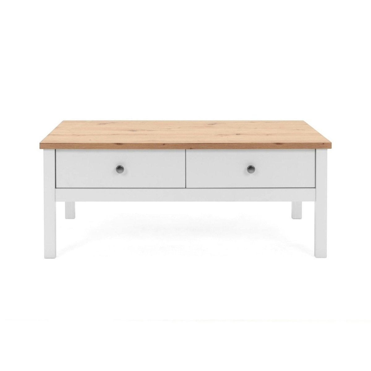 Table basse blanche 2 tiroirs VENZA blanc, PIER IMPORT