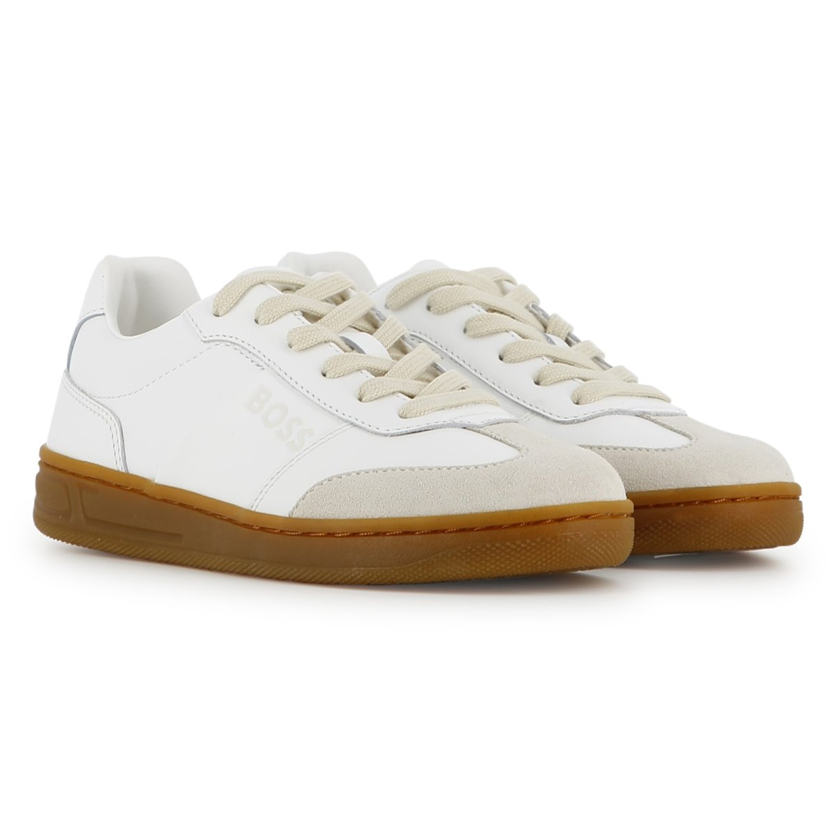 Baskets basses à lacets blanc, BOSS KIDSWEAR