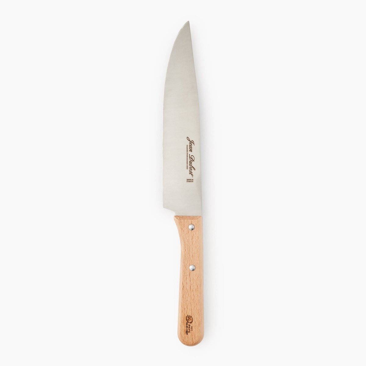 Couteau de cuisine, lame 20cm, manche en bois de hêtre beige, MONOPRIX
